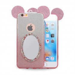 iPhone 6s / 6 4.7 Minnie Diamond Star Mirror Case (Hot Pink) 